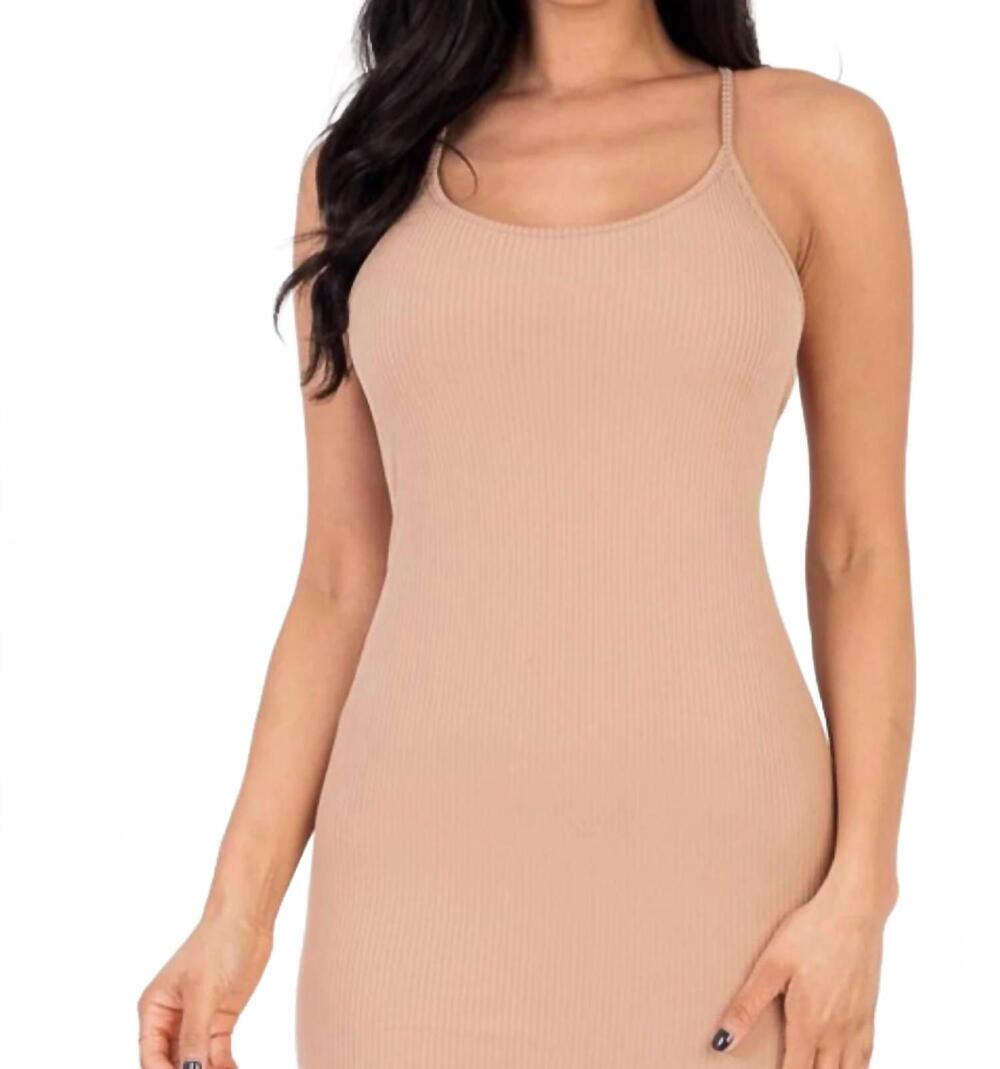NEW CAPELLA minnie mini bodycon dress in latte